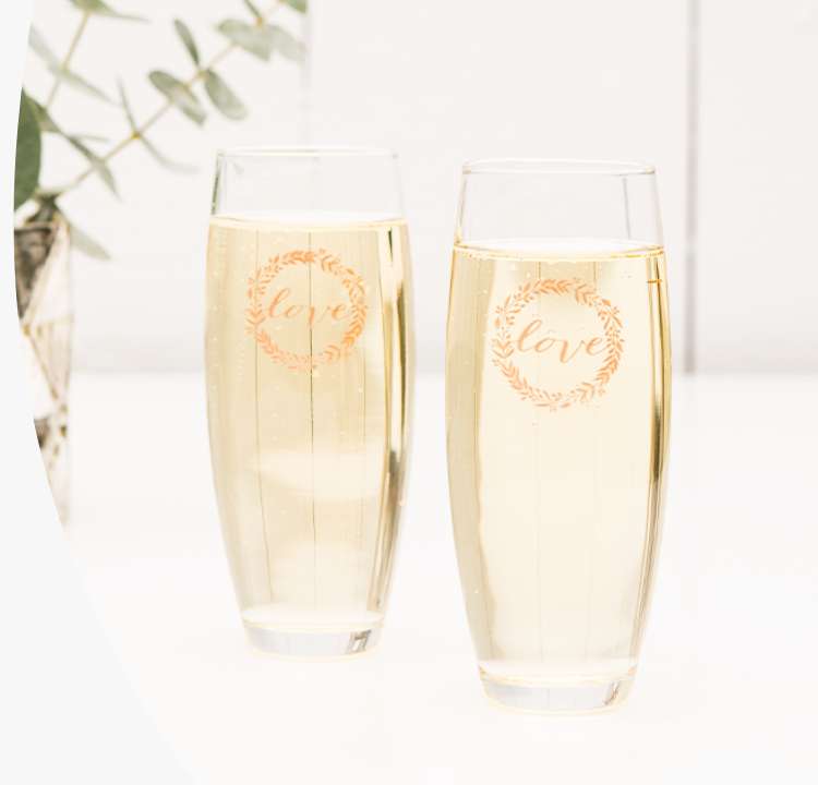 Personalized 9 oz. Stemless Champagne Flute Favor